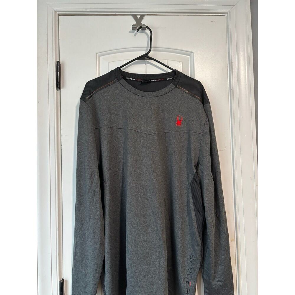 Spyder Active Ladies 4-Way‎ Stretch Long Sleeve Shirt Gray Black Size 2XL-3XL